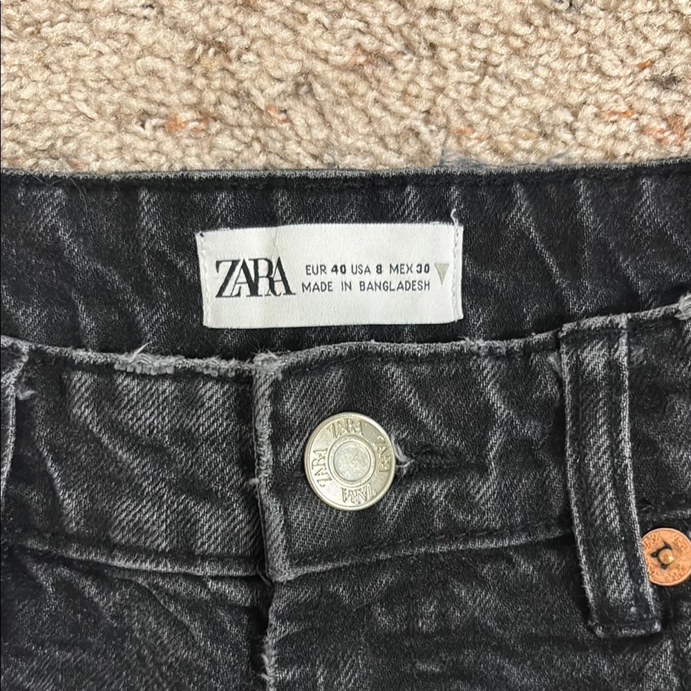 Zara Black Jeans with Washed Denim Finish